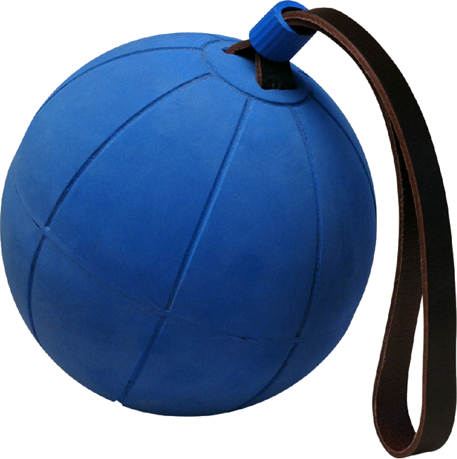 Schleuderball aus Gummi blau