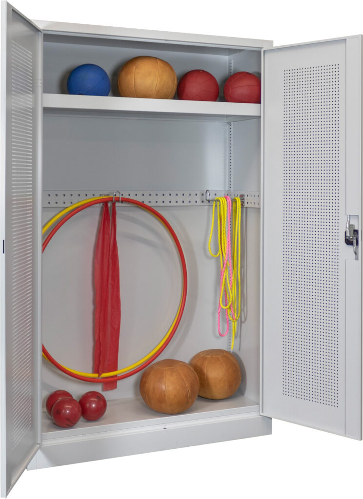 Flügeltüren-Modulschrank 120 cm Lochfeldtüren - Variante 1